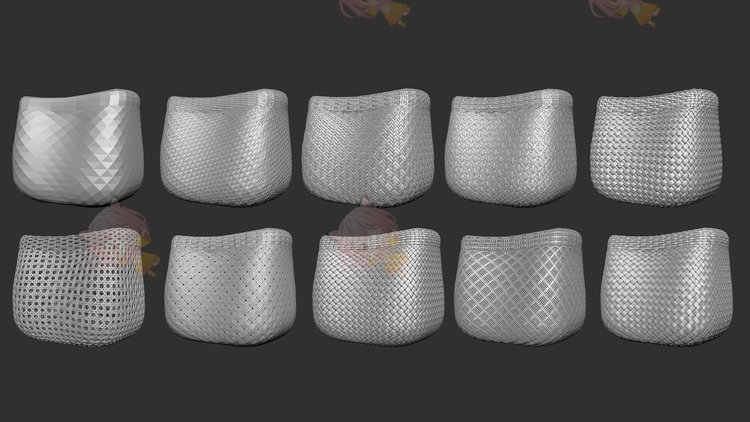 zbrush编织纹理工具插件竹编zb建模塑形纹理填充游戏美术雕刻图案C4357