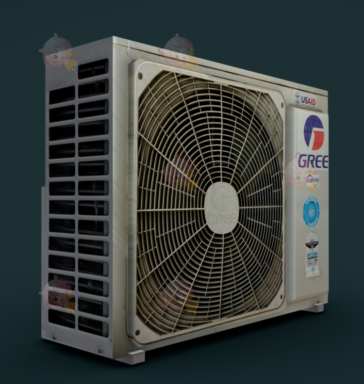 C4D室外空调外机3D模型blend渲染fbx建模obj设计maya素材UE4源文件C4381