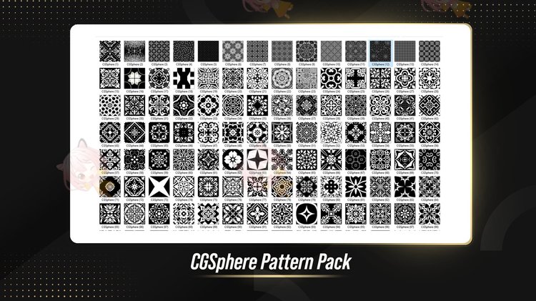 400种复古图案alpha阿尔法C4D贴图Blender纹理设计素材Zbrush花纹C4409