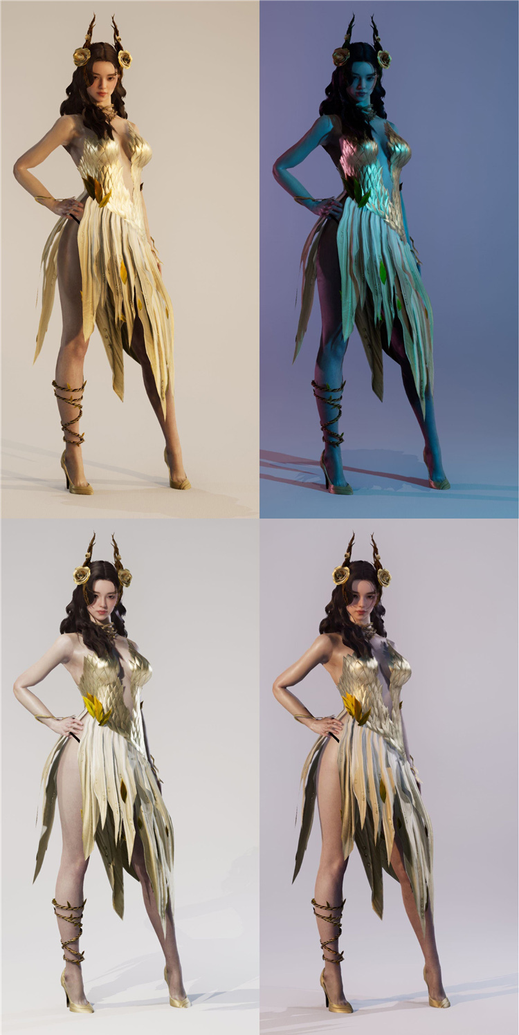 UE4后期灯光渲染模板摄像场景人物游戏环境角色展示效果设计素材B34