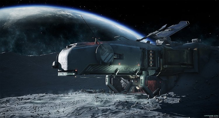 UE4科幻环境场景月球基地太空星空战舰工程模型带视频教程B35