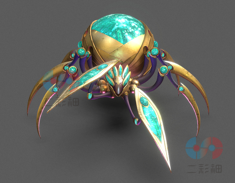 C4D卡通科幻机械蜘蛛游戏资源obj机器人3D模型blender渲染fbx建模C4448
