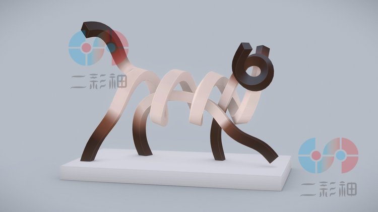 C4D抽象猫咪雕塑3D模型blender渲染fbx建模obj设计maya素材源文件C4450