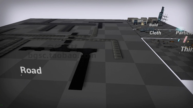 UE4中式古老破旧小巷城中村胡同酒吧杂货店环境场景霓虹灯牌模型素材B50