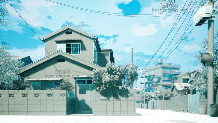 卡通UE4哆啦A梦大熊房屋建筑场景四季工程项目源文件设计素材B61