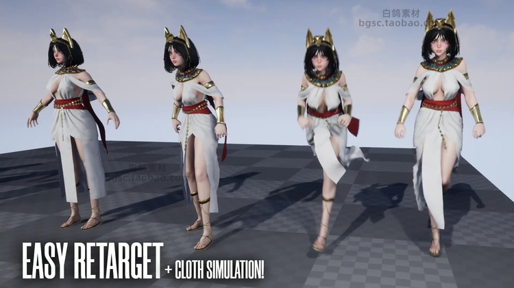 UE4埃及女孩人物角色女生性感3D模型建模渲染设计素材源文件B77