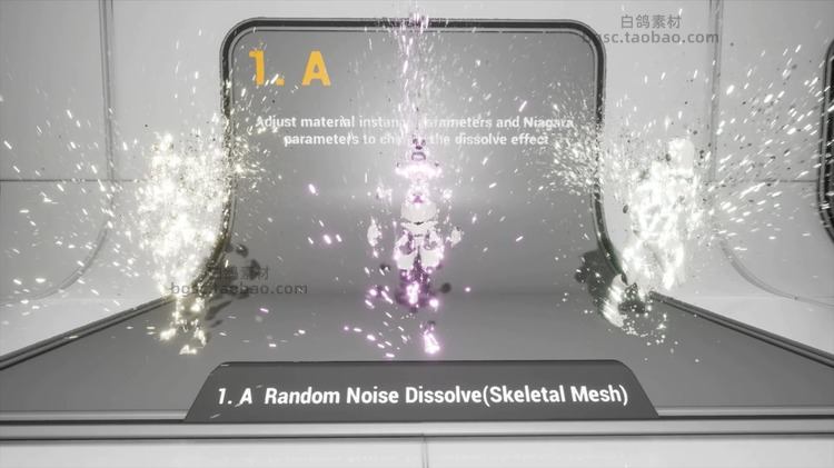 UE4溶解消散niagara幻想特效视觉效果死亡效应设计素材源文件B85
