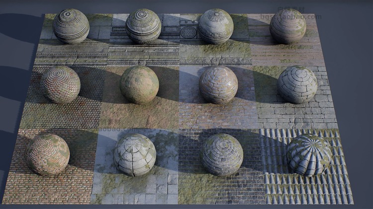 UE4哥特式恐怖环境暗黑建筑环境模块化3D模型坟墓植物游戏资产素材B91