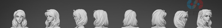 卡通zbrush身体基础模型人物男人女人fbx建模zpr渲染设计素材白膜C4473