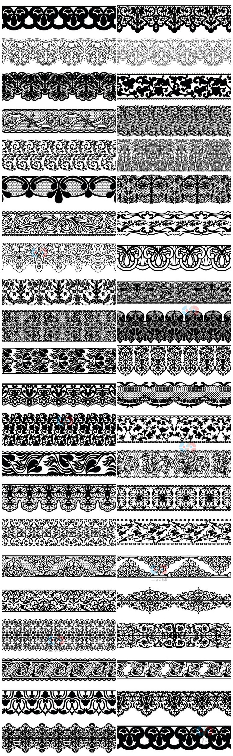 C4D镂空蕾丝花边alpha贴图zbrush纹理婚纱内衣裙子PNG图案素材图C4474