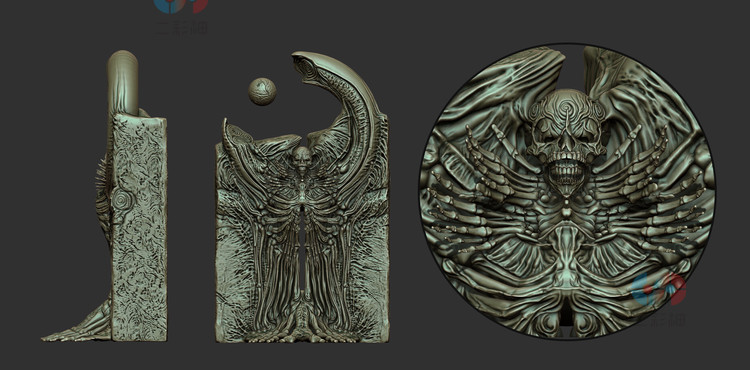 zbrush异性怪物怪兽皮肤纹理肌理zb画笔建模设=素材塑形填充图案C4476