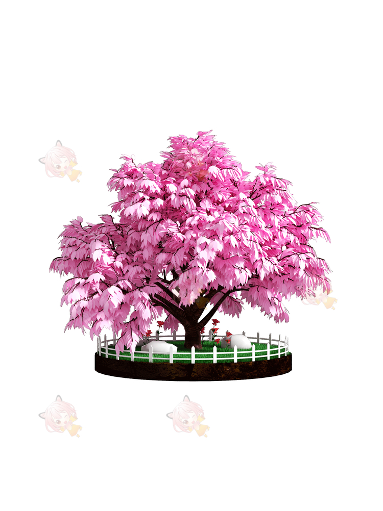 C4D卡通植物树木小场景花草OC渲染obj建模maya素材PNG免扣源文件C4478