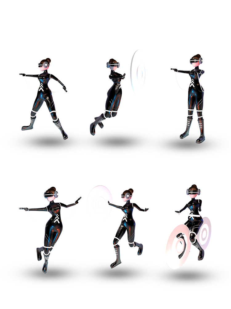 C4D立体女性科技风VR人物场景赛博朋克元宇宙obj建模vray渲染png素材C4489