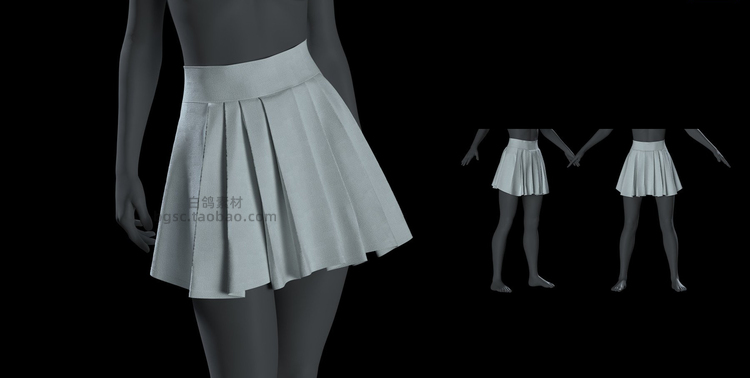 Marvelous Designer衣服裙子连衣裙衬衫圆领衫zprj建模obj模型设计素材B94