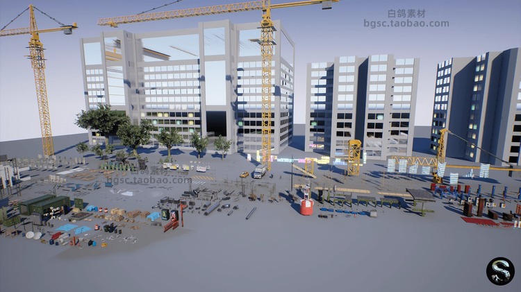 UE4赛博朋克霓虹城市夜景中国未来建筑商店场景项目工程源文件B97
