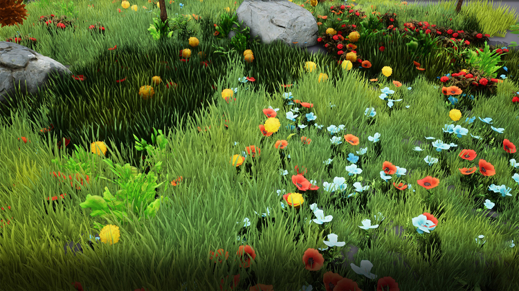UE4卡通程式化植物植被手绘花草树木虚幻引擎设计素材源文件B107