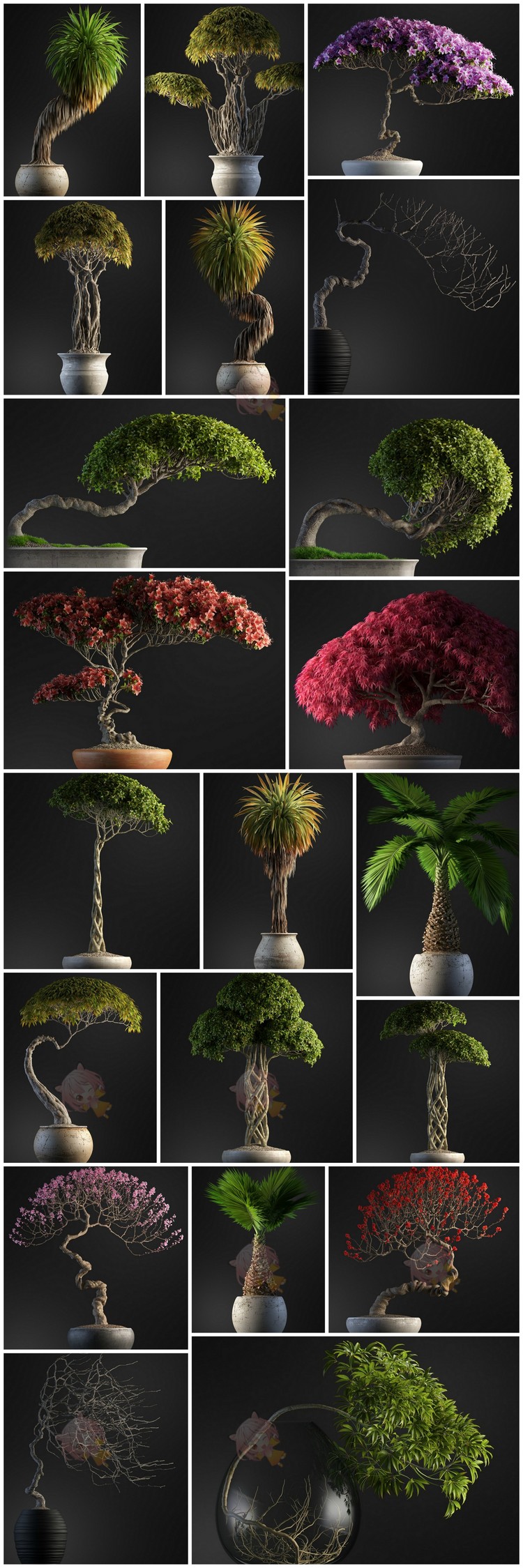 室内植物盆栽绿植树木景观3D max模型建模渲染设计素材源文件下载C4511