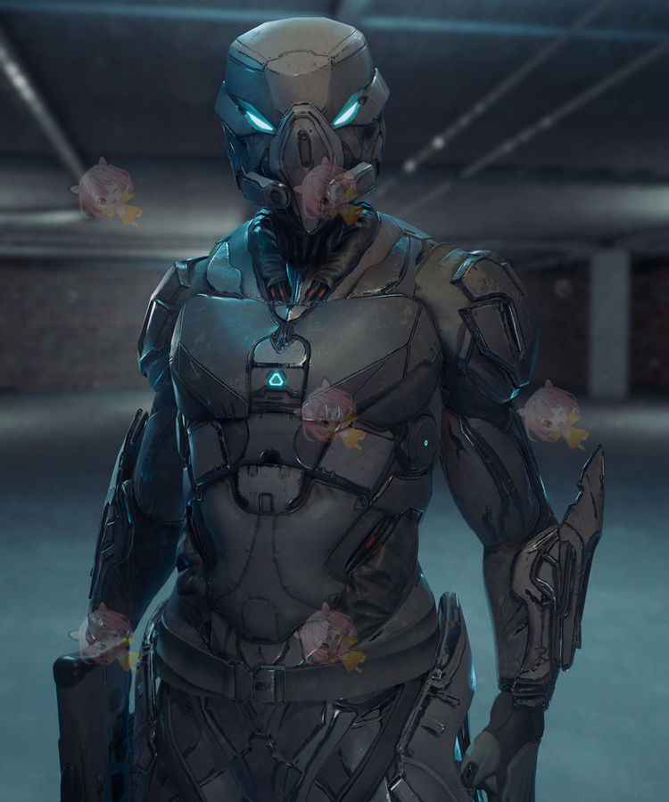 UE4机器人工程源文件fbx士兵低聚3D模型建模渲染游戏角色设计素材C4512