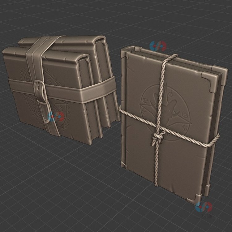 blender骷髅恶魔书籍头骨药水印章绳索匕首obj建模3D渲染C4D素材C4522