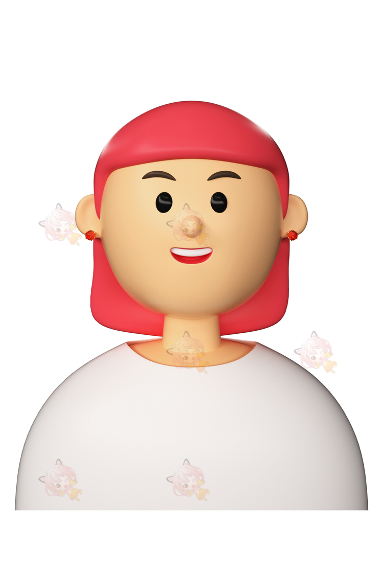 C4D卡通简约人物半身像头像女性男性角色oc渲染建模png设计素材C4533