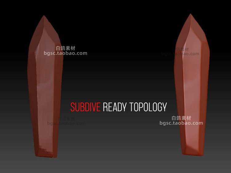 zbrush水晶宝石ztl灵石IMM笔刷obj模型substance painter建模B176