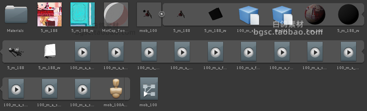 Unity3D绑定动画卡通男女角色人物fbx模型建模C4D渲染maya动作素材B200
