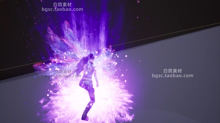 UE5飞行视觉特效主权之翼UE4光效翅膀机翼皮肤VFX动画飞行素材B210