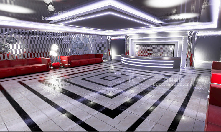 unity3D模块化夜店墙壁建筑模型栏杆PBR贴图纹理游戏资源设计素材B220