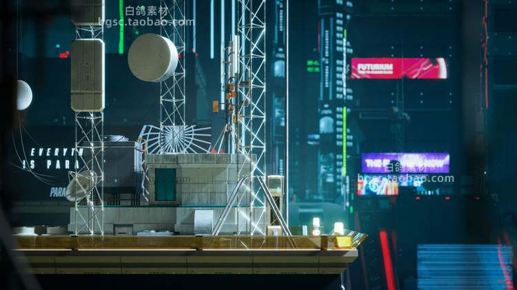 UE5赛博朋克建筑房屋高楼大厦霓虹C4D模型blender模型fbx建模obj素材K69