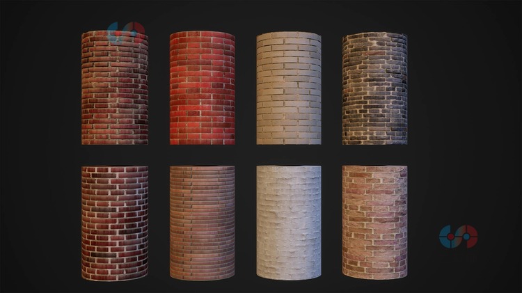 UE4砖墙砖块4K墙壁纹理瓷砖平铺肌理设计3D素材材料虚幻4虚幻引擎C4592