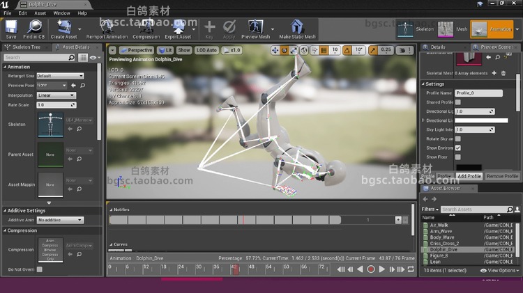 UE4动画舞蹈虚幻引擎虚幻4表情舞步旋转漫步游戏人物角色资产素材B226