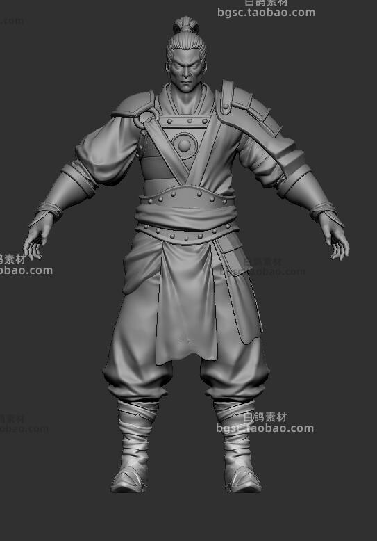 zbrush古代人物武将文臣使者知州禁军ztl模型建模渲染设计素材B239