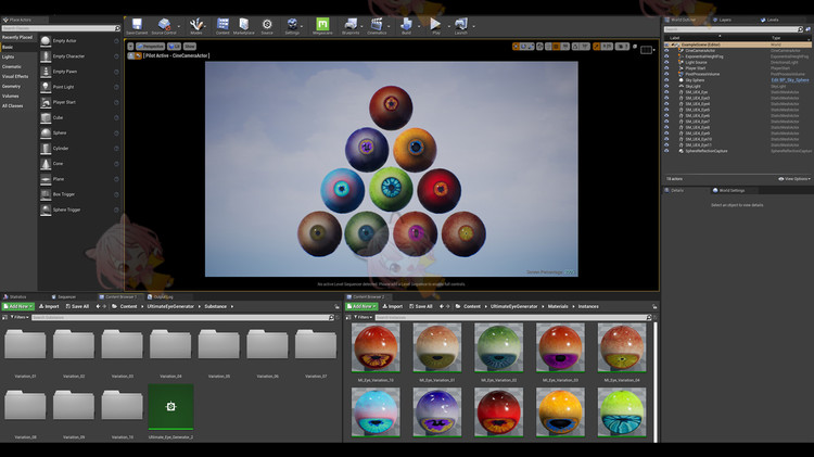UE4虚幻4人物动物眼球眼睛生成器Substance Designer预设文件素材C4605