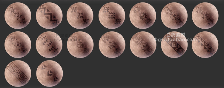 Substance Designer边框alpha图案zbrush画笔blender贴图maya纹理B275