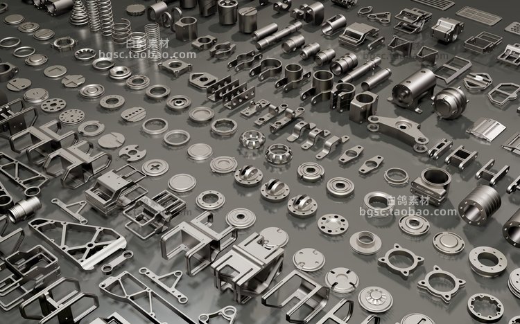 zbrush科幻工业硬表面三角面白膜obj模型fbx建模blender渲染max素材B278
