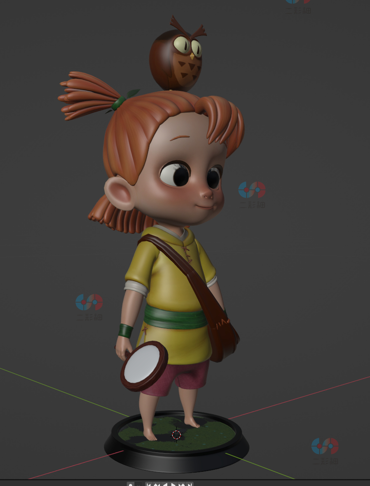 C4D卡通可爱女孩zbrush人物角色3D模型blender渲染fbx建模obj素材C4629
