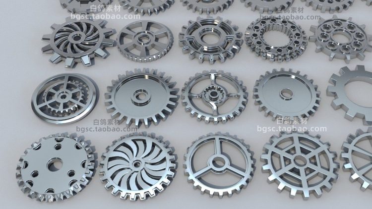 C4D低聚机械齿轮零部件3D max模型blender渲染fbx建模obj设计maya素材B299