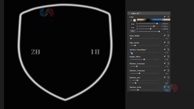 Substance Designer刺绣徽章缝纫针织生成器sbsar设计素材控制器C4674