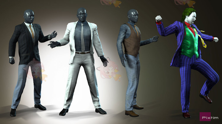 Character Creator资产可编辑的男士西服套装夹克马甲衬衫领带裤子鞋子C4691