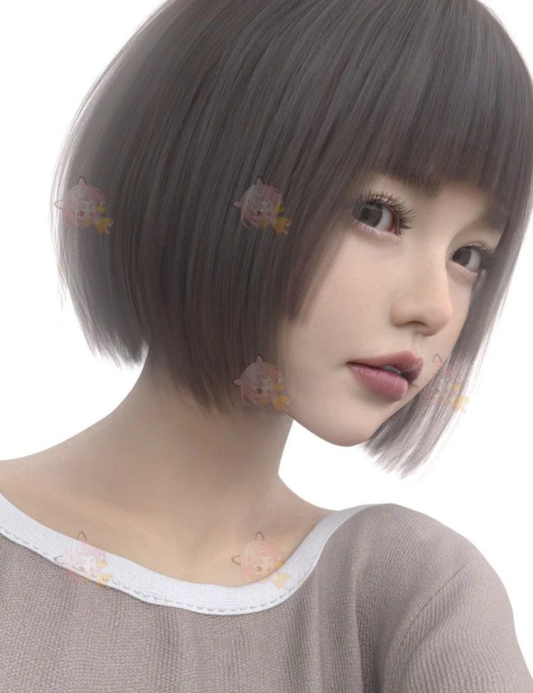 DAZ3D可爱女生女孩模型高模女学生建模渲染设计素材源文件下载C4707