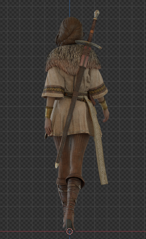 C4D女战士剑士中世纪fbx游戏人物角色blender模型建模渲染设计素材C4711