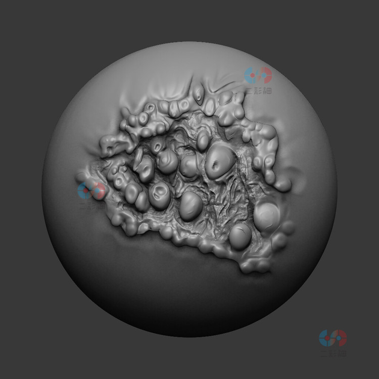 破损皮肤伤口溃烂缝合zbrush笔刷zb画笔建模素材塑形填充雕刻图案C4720