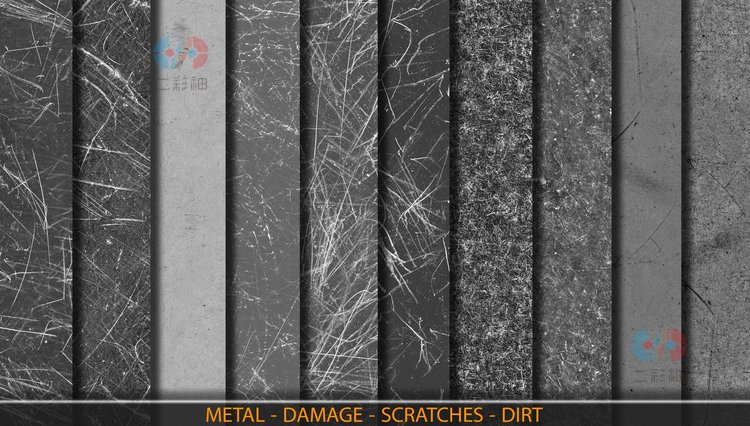 zbrush表面缺陷邋遢污垢灰尘划痕金属破旧表面blender贴图3D纹理C4725 