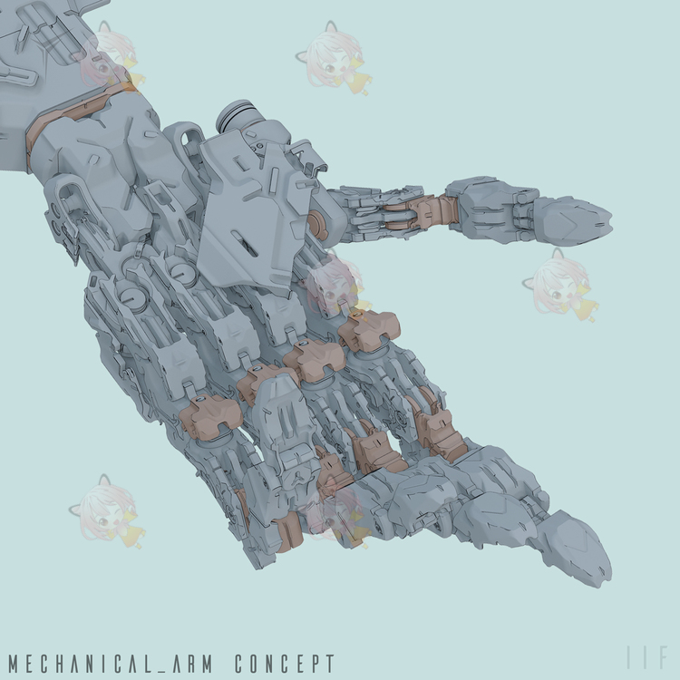 C4D金属机械手臂机械臂3D模型渲染fbx建模obj设计maya素材UE4源文件C4738