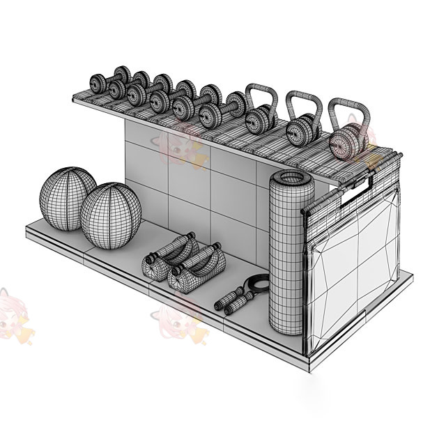 C4D豪华健身器材哑铃健身球立体模型obj建模maya渲染max设计素材C4766