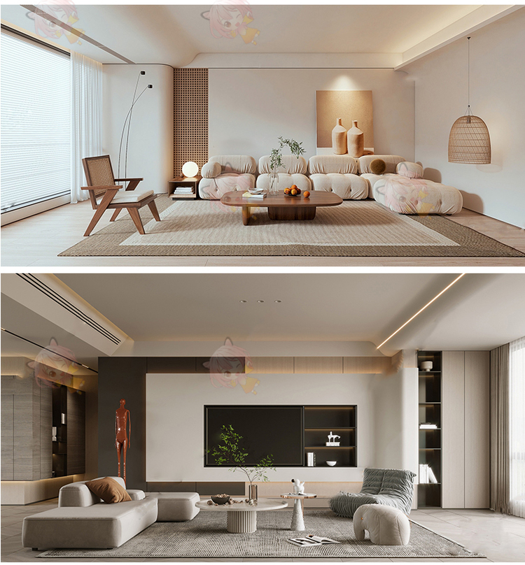 3D电视沙发背景墙家装客厅餐厅装饰墙饰3dsmax模型建模渲染素材源文件S14