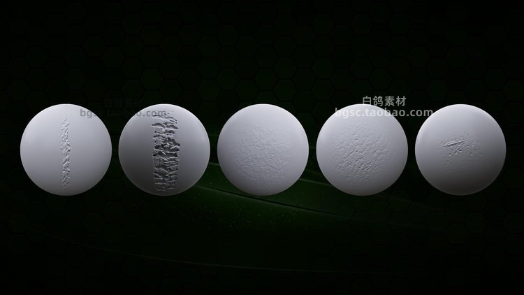105个Zbrush金属焊接划痕损坏IMM笔刷表面细节zb画笔建模雕刻图案B377