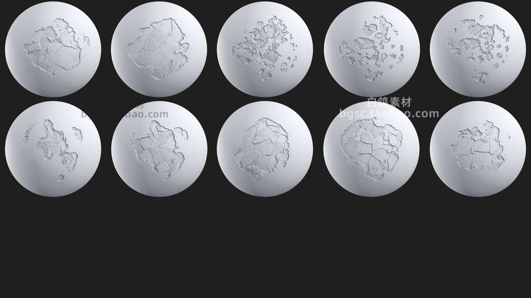 zbrush破坏地板墙壁maya水泥剥落裂缝高度弹孔4K阿尔法纹理贴图B384