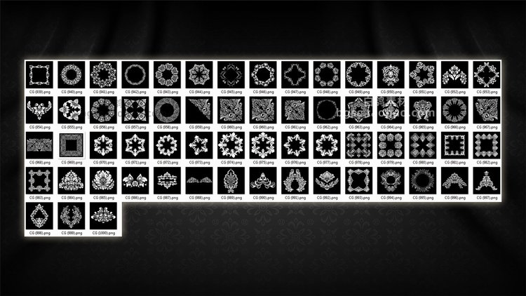 zb巴洛克饰品sp阿尔法装饰modo图案3dsmax花纹alphas纹饰blender素材B404