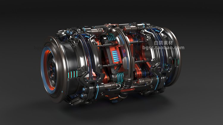 zbrush工业科幻机械金属零件blender硬表面max模型obj建模fbx素材B426